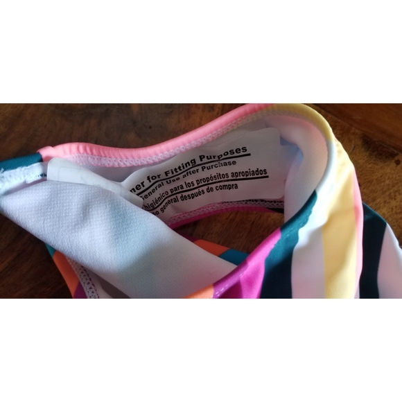 California Sunshine Multi Stripe Crochet Trim Suit - Picture 8 of 8